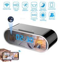 Qouya Spy Camera Wireless Hidden Camera Wifi Clock Camera Features 140 Degrees Wide Angle Lens / Night Vision / Remotely View / Motion Activated