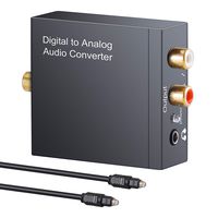 Kinstecks DAC Converter Digital to Analog Audio Adapter Optical Coaxial Toslink Signal to Analog with Optical Cable for HDTV Blu Ray DVD Sky HD XBox 360 PS3 TV Box