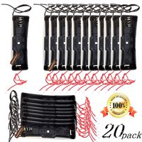 18650 Battery Case Holder 1 Slot, Ltvystore 18650 Battery Storage Box with Wire Lead, Black Plastic Batteries Case for 18650 Button Top Single Battery,Pack of 20