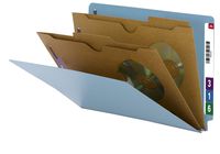 Smead End Tab Classification File Folder with SafeSHIELD Fasteners, 2 Pocket-Style Divider, Legal Size, Blue, 10 per Box (29711)