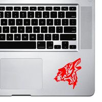 StickAny Palm Series Wolf Howl Sticker for MacBook Pro, Chromebook, and Laptops (Red)