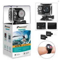 PROGRACE Action Camera Underwater Waterproof Video Sports Camera Camcorder 4K 30fps 1080P 60fps WiFi Full HD Digital Camera for YouTube with Remote Control and Accessories Kit 12MP 170° Wide Angle
