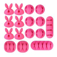 Cable Clips Organizer 16 Pack Pink Cable Management Wire Holder System Adhesive Cord Hooks for Home, Office, Cubicle, Car, Nightstand, Desk Accessories, VIDEOTORG