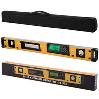24-Inch Digital Torpedo Level and Protractor | Neodymium Magnets | Bright LCD Display | IP54 Dust/Water Resistant smart level with Carrying Bag