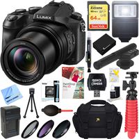 Panasonic LUMIX DMC-FZ2500 20.1 MP 20x F/2.8-4.5 Leica Optical Zoom Digital Camera + MIC-403 Mini Zoom Microphone + 64GB Accessory Bundle