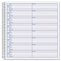 Adams Voice Mail Log, 8.25 x 8.5 Inch, Spiral Bound, 60 Forms per Book, 2-Pack, White (S8714)