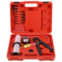 8MILELAKE 21pcs Handheld Vacuum Pump Set Tester Compatible for Automotive with Adapters Brake Bleeder Test Kit