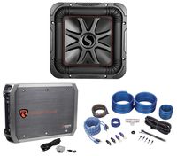 KICKER 45L7R102 10" 1000w L7R Car Subwoofer Solo-Baric Sub+Mono Amplifier+Wires