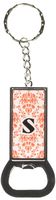 Graphics and More Ring Bottlecap Opener Key Chain, Letter S Initial Damask Elegant Red Black White (KK1603)
