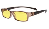 Eyekepper Yellow Tinted Lens 94% Blue Light Blocking Computer Glasses (Brown/Brown Arm +0.50)