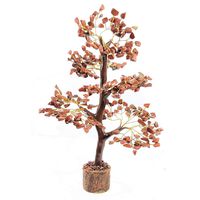 Crocon Red Jasper Gemstone Money Tree Feng Shui Bonsai for Reiki Healing Chakra Stone Balancing Energy Generator Spiritual Meditation Home Interior Office Decor Size 10-12 Inch