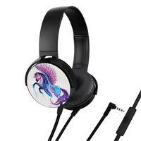 On-Ear Headphones,Lightweight,Rotatable Soft Memory-Protein Earmuffs Head Band Type Earphone,Music Headset(Sky-Horse1)
