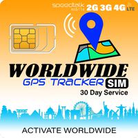 GPS Tracker Worldwide SIM Card - Compatible with 2G 3G 4G Tracking Devices Locators - Coverage in 200 Countries