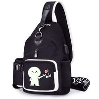 Sling Bag for Mens Women with USB Charger Port, Small Chest Pack with Side Pocket, Fashion Travel School Shoulder Backpack (Love)