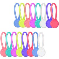BBTO 16 Pieces Magnetic Twist Ties String Winder Cable Organizer Wrap for Earphone, Keychains Management, 8 Colors