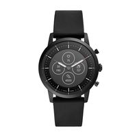 Fossil Men's Collider HR Heart Rate Stainless Steel and Silicone Hybrid Smartwatch, Color: Black (FTW7010)