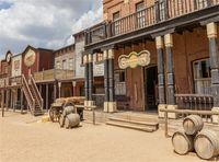 Leowefowa 9X6FT Wild Saloon Backdrop Ancient West Cowboy Backdrops for Photography Rural Countryside Wood House American Culture Photo Background Adults Party Studio Props