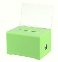 AdirOffice Acrylic Donation & Ballot Box With Lock (6.25" x 4.5" x 4") - Green