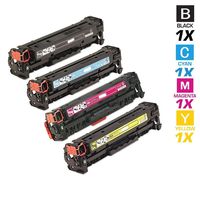 A PLUS Compatible Toner Cartridges 4 Color Set for HP CP1525 CM1415 (CE320A, CE321A, CE322A, CE323A), HP 128A, COLOR LASERJET CM1415FNW, CM1415FN, CP1525, CP1525N, CP1525NW, CP1521N