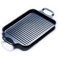 Grill Pan Stove Top Grill Induction Griddle, Grill Griddle Pan with Dual Handles by S.KITCHN