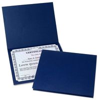 Plain Blue Certificate Holders - Pack of 10, Linen Cover 80 lb. Stock, Single-Sided, Die-Cut Corners, for Office, Business Awards, Graduation, School Diploma Holder, 9-1/2" x 12"