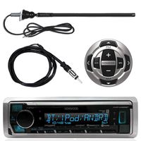 Kenwood Marine Digital Media Bluetooth Receiver, Wired Remote, Enrock AM/FM Antenna (Black), Antenna - 40"
