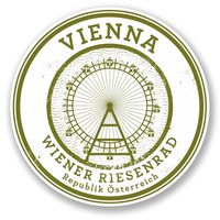 2 x 10cm/100mm Vienna Austria Wiener Riesenrad Vinyl SELF ADHESIVE STICKER Decal Laptop Travel Luggage Car iPad Sign Fun #6093