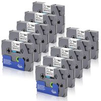 Absonic Tze-231 12mm 0.47 Black Ink Label Refills, Laminated Label Tape Compatible for Brother P-Touch PT-D210 PT-D400AD PT-H110 PT-D600 LabelMaker, 1/2'' x 26.2', 10 Pack