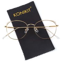 Blue Light Glasses Women Hipster Metal Frame Round Eyeglasses