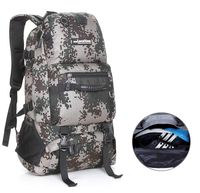 Wxnow Hiking Daypacks Waterproof Climbing Daypack Outdoor Sports Backpack 55L (C-Green Camouflage)