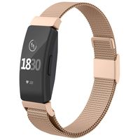 CCnutri Compatible with Fitbit Inspire HR Bands, Stainless Steel Loop Metal Mesh Bracelet for Fitbit Inspire and Ace 2 Replacement Wristbands for Women Men, Rosegold, Large
