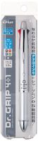 Pilot Dr. Grip 4+1, 4 Color 0.7 mm Ballpoint Multi Pen & 0.5 mm Mechanical Pencil - Silver Body (BKHDF1SFN-S)