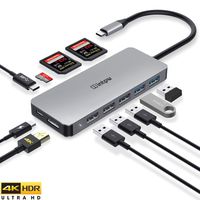 USB C Hub,Intpw Type C hub 11-in-1 USB C MacBook Adapter,4K USB C to HDMI SD/MicroSD Card Reader,87W PD Charger,Compatible for MacBook Pro 2018, Chromebook, XPS, Nintendo Switch and Other Type C Lapt