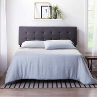 LUCID Square Tufted Mid Rise Adjustable Height Headboard, Queen, Charcoal
