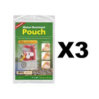 Coghlan's Water Resistant Pouch 7" x 10" Medium Vinyl Pack for Boating (3-Pack)