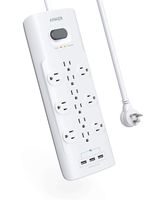 Power Strip Surge Protector, Anker 12 Outlets & 3 USB Ports with Flat Plug, PowerPort Strip with 6ft Extension Cord, PowerIQ for iPhone Xs/XS Max/XR/X, Galaxy, for Home, Office, and More (4000J)