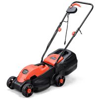 Goplus 14-Inch 12 Amp Lawn Mower w/Grass Bag Folding Handle Electric Push Lawn Corded Mower (Red)