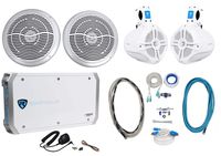 2 Rockville RMC80S 8" 800w Marine Boat Speakers+2 Wakeboards+Amplifier+Amp Kit