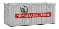Walthers SceneMaster HO Scale Model of  Mitsui OSK Lines (Gray, red, Alligator Logo) 20' Corrugated Container with Flat Panel