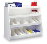 TrippNT 50028 White PVC Plastic Storage Shelf with 14 Adjustable Compartment Bin, 24" Width x 20" Height x 10" Depth, 2 Shelves
