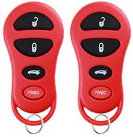 KeylessOption Keyless Entry Remote Control Car Key Fob Replacement for GQ43VT17T 04602260 -Red (Pack of 2)