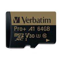 Verbatim 64GB Pro Plus 666X MicroSDXC Memory Card with Adapter, UHS-I V30 U3 Class 10 with A1 Rating