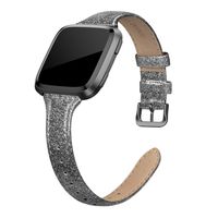 SWEES Leather Bands Compatible with Fitbit Versa 2 / Fitbit Versa Lite & SE/Fitbit Versa, Slim Thin Genuine Leather Replacement Strap for Versa Women (5.5" - 7.9"), Black, Champagne, Rose Gold, Tan
