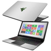MightySkins Skin Compatible with Razer Blade Stealth 13.3" 2017 - White Carbon Fiber | Protective, Durable, and Unique Vinyl Decal wrap Cover | Easy to Apply, Remove | Made in The USA