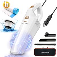 PHYSEN PH-11 Car Vacuum Cleaner Corded Portable 5500PA High Power Hand Vacuum Cleaner Wet Dry Car Vacuum with 16.4FT Power Cord, Carry Bag, Garbage Bag,HEPA Filter for DC 12V Car Cleaning