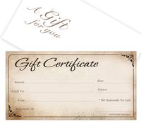 Blank Gift Certificates 25set - Rustic - Comes with Free matching Envelopes - Small Business, Spa, Makeup,Hair Beauty Salon,Restaurant,Wedding Bridal,Baby Shower,Holiday,Christmas,Birthday