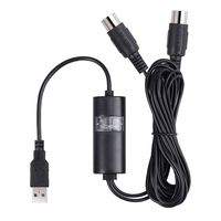 Fedlink MIDI to USB in-Out Cable Converter PC/Laptop/Mac to Piano Keyboard Interface 5-Pin DIN MIDI USB Cable Adapter for Home Music Studio-6.5Ft Black