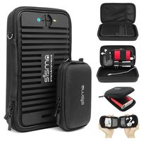 Sisma Travel Cords Organizers Small Electronics Accessories Carrying Bag for Cables Earbuds USB Sticks Leads Memory Cards, Black -Bundled Small Pouch SCB16128S-B