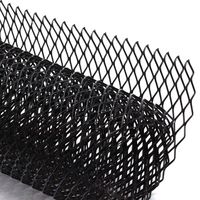 AUTOT 40"x13" Car Grill Mesh 12x6mm Aluminum Alloy Grille Mesh Sheet Rhombic Type Black