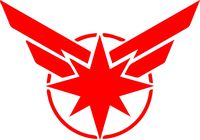 YWS Vinyl Sticker Decal - Captain Marvel Symbol Avengers Marvel Comics - Sticker Laptop Car Truck Window Bumper Notebook Vinyl Decal (Red)